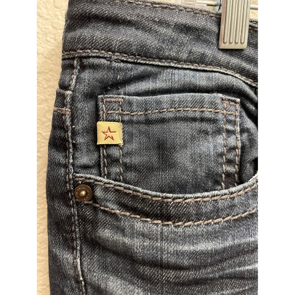 Big Star Maddie Boot Cut Dark Wash Mid Rise Y2K Embroidered Denim 32R Plus Size - Picture 10 of 15